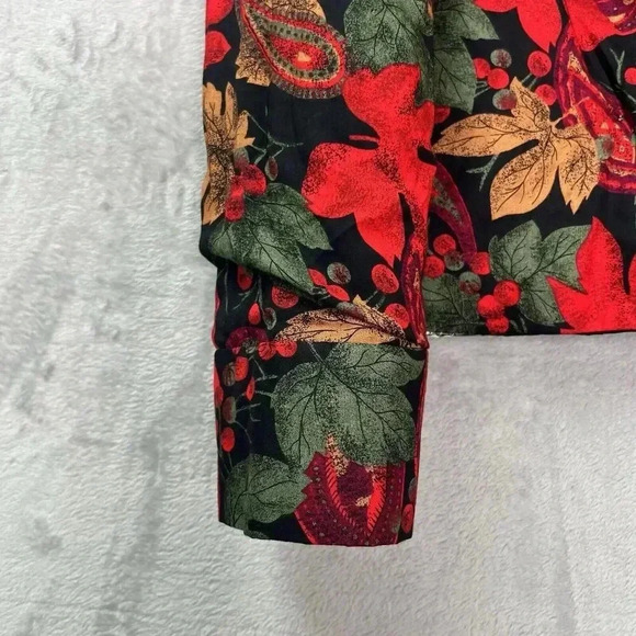 Vintage Patchwork Tapestry Reversible Artsy Boxy Cropped Blazer Jacket Sz L - Picture 14 of 16